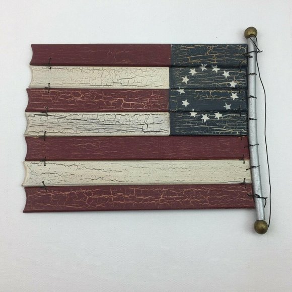Americana Home Decor Art Wood USA Flag Original 13 - Picture 7 of 10